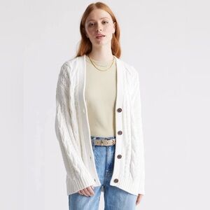 Quince Cable Cardigan - Medium, white